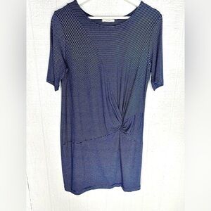 Promesa side gathered striped jersey dress size M